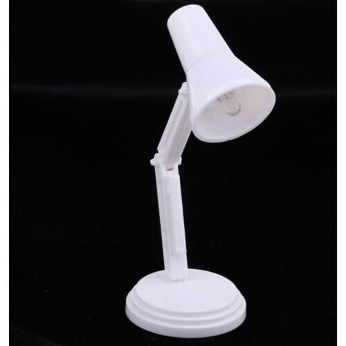 1/6 Dolls House Miniature LED Desk Lamp Light For Figures Accessory Dollhouse Study Room Decor White