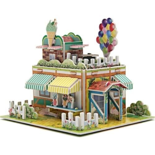 2021 Kids 3D Stereo Puzzle Cartoon House Castle Building Model DIY Handmade Early Learning Educational Toys Gift For Children