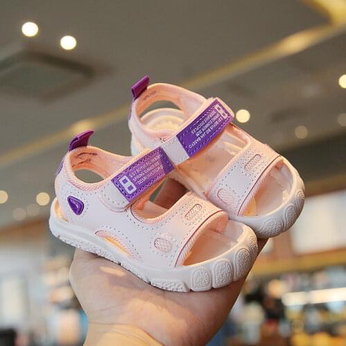 2021 Infant Summer 1-6 Years Baby Sandals Baby Boys Girls Summer Beach Shoes Size Toddler Girls Boys Closed Toe Sandals Non-Slip