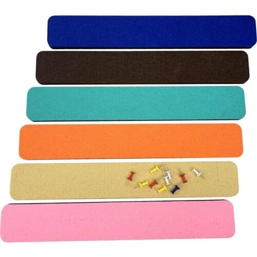 6Pcs Felt Bulletin Board Bar Strip Self-Adhesive Felt Board Strip for Wall No Frame Wall Decorative Bulletin Board