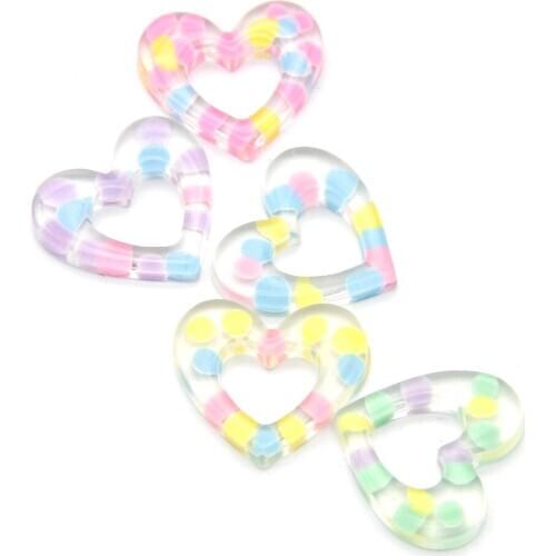 David accessories Transparent Heart Plastic Planer 3D Resin Bow-knot DIY Accessories Scrapbooking Craft Decorative,10Yc8331