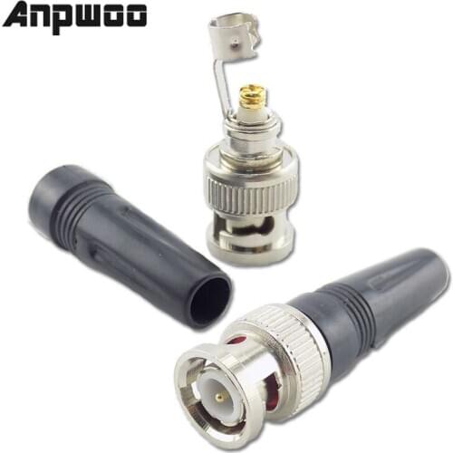 ANPWOO 10pcs BNC Connector Male plug adapter Twist-on Coaxial RG59 Cable for CCTV Camera Video/AUDIO Connector
