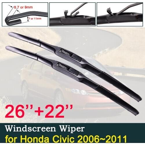 Car Wiper Blades for Honda Civic 2006 2007 2008 2009 2010 2011 8th Type R FA FD Front Window Windshield Wipers Car Accessories