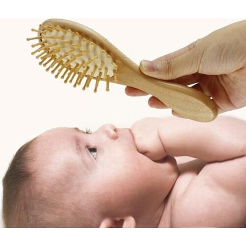 3Pcs Baby Hairbrush Comb Set Newborn Wool Comb Hair Brush Infant Head Massager GXMB