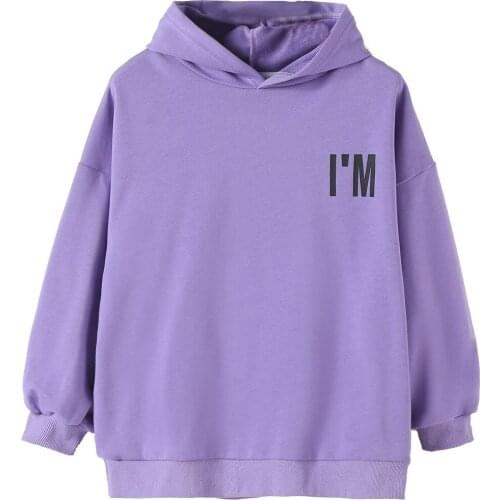 Girls hip-hop clothing children loose sweater winter sweatshirt girl thicken pullover top girl letters children baby coat 2021