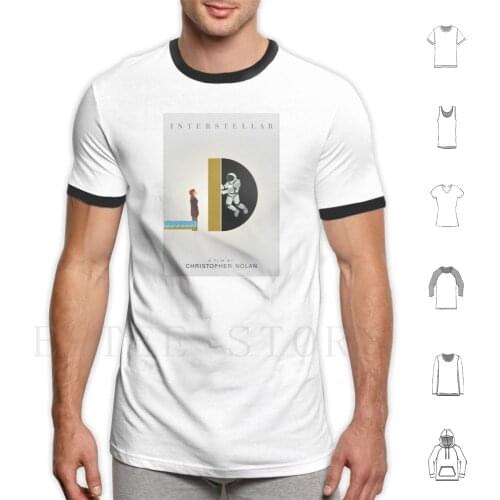Interstellar Movie Aesthetic Poster T Shirt DIY Big Size 100% Cotton Interstellar Inter Estelar Interestelar Interstelar