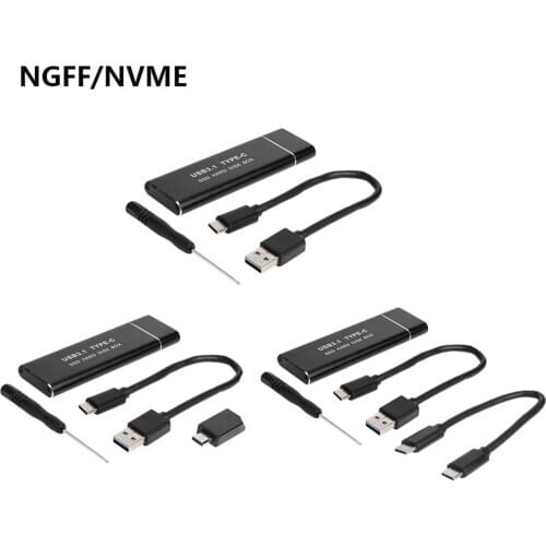 NEW NGFF SATA SSD Hard Disk Box M.2 SATA NVME to USB 3.1 Hard Drive Enclosure Type C to SATA B Key M Key B+M Key Mobile Case