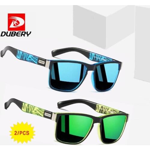 DUBERY Brand Square Polarized Glasses Men Women Fishing Glasses Sun Goggles Camping Hiking Driving Eyewear Sport Sunglasses