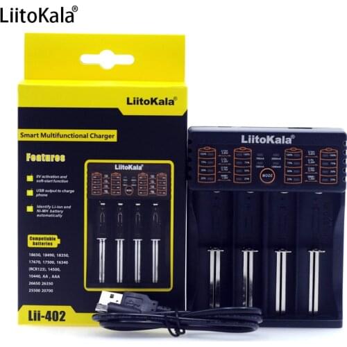 Liitokala Lii-402 Lii-202 Lii-PD2 Lii-S2 smart univesal charger for 1.2V Ni-MH AA/AAA 3.7V Li-ion 21700 18650 battery charger