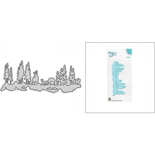 2021 New Deer Tree Forest Scene Metal Cutting Dies for DIY Scrapbooking Decor and Card Making Paper Craft Embossing No Stamps