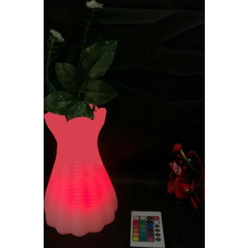 Flashing plastic LED Flower Vase RGB 16 Clour Changing Tabletop Vase Lamps for Home Bar table Decoration Free Shipping 20pcs/lot