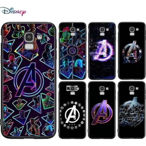 Marvel Avengers A Logo For Samsung Galaxy J2 J3 J4 Core J5 J6 J7 J8 Prime Duo Plus Soft TPU Silicone Black Cover Phone Case