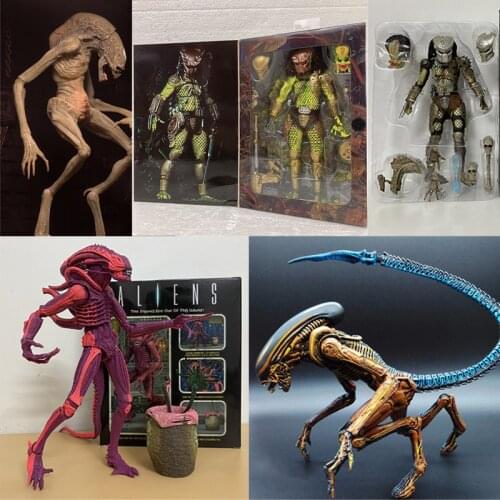 NECA Jungle Hunter Predator Alien Figure Gold Kenner Leader Clan Chief Xenomorph Action Figure Horror Gift