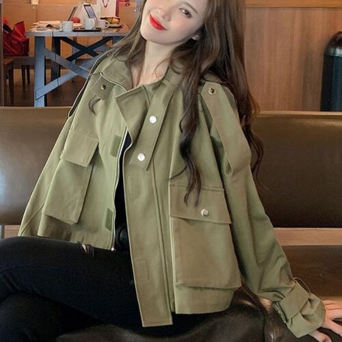 New Spring Baggy Jackets Bomber Women Unisex Loose Jacket Student Bf Harajuku Coat Oversize Jacket Female Basic Coats AA5127