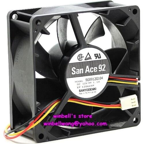 Brand new 9G0912G104 9038 9cm cooling fan 12V 1.1A 3wires chassis fan