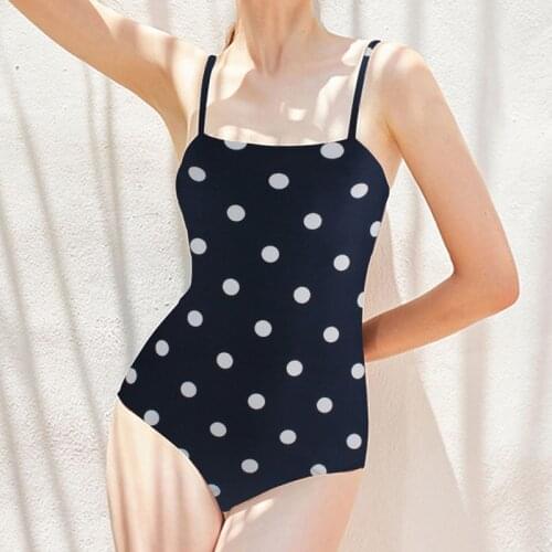 New One Piece Swimsuit Plus Size Swimwear Obese Women Dot Slimming Bather Sexy Bathing Suit 2021 Beach Large Size Momokini 3XL