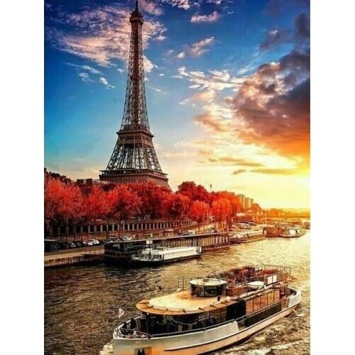 ARMYQZ Full 5D Diy Diamond Painting Paris Tower Diamond Embroidery Landscape Picture Of Rhinestone Mosaic Pearl Work Home Decor