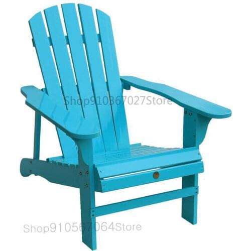 Simple Beach Retro Recliner Outdoor Solid Wood Back Balcony Log Garden Leisure American Adirondack
