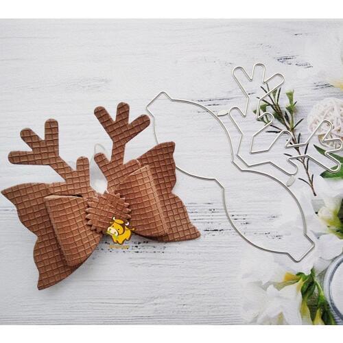 Christmas Anlter Bow Ties Metal Cutting Dies for DIY Scrapbooking Album Paper Cards Decorative Craft Embossing Die Cuts New 2020