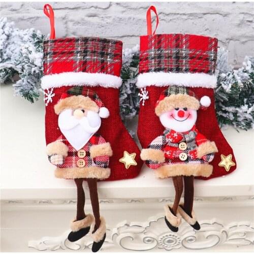 Christmas Decoration Christmas Socks Ornaments Pendant Small Boots Children New Year Candy Bag Gift Fireplace Tree Jewelry