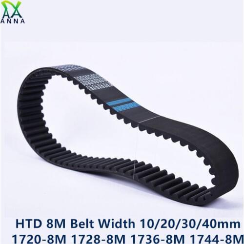 HTD 8M synchronous Timing belt C=1720/1728/1736/1744 width 10/20/30/40mm Teeth 215 216 217 218 HTD8M 1720-8M 1736-8M 1744-8M