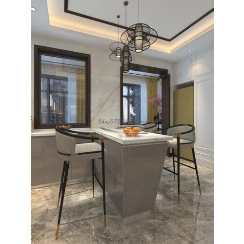 Light Luxury Bar Chair Modern Simple High Chair Nordic Bar Chair American New Chinese Family High Stool Island Chair