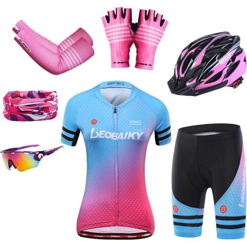 VEOBIKE 2021 Breathable Summer Pro Mtb Bicycle Clothing Women Sportswear Short Sleeve Bike Uniform Cycling Jersey Sets