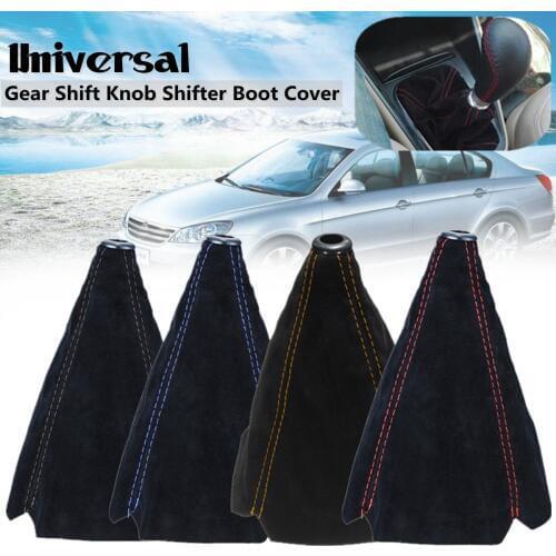 Universal Car Gear Shift Collars Covers Suede PU Leather Gear Stick Shift Shifter Knob Cover Boot Gaiter