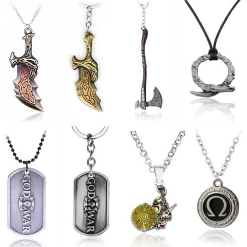 High Quality Game God of War 4 Necklaces Kratos Symbol Amulet Alloy Metal Pendants Choker for Women Men Cosplay Jewelry Gifts