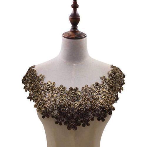 1pc 5 Colors Dress Applique Lace Fabric Blouse Costume Decor Accessories DIY Neckline Collar Sewing Trims White Black