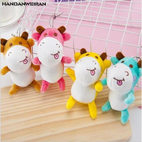 1Pcs Bull Symbol Of The Year Tongue Cow Plush Toys Doll Pendant Animal Christmas Toy Stuffed For Girls&Boys&Childs14CM