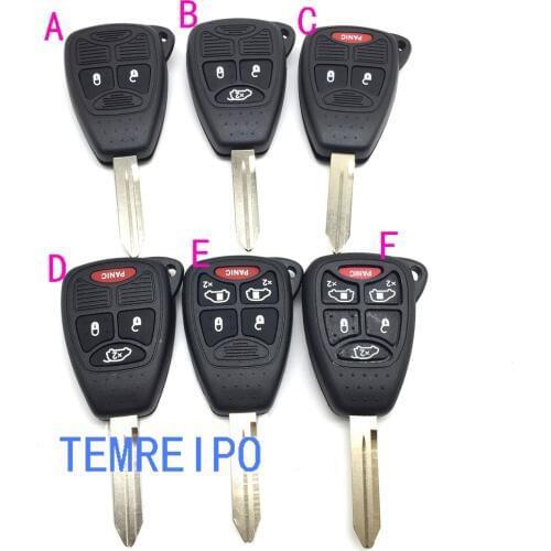 10pcs/lot Remote Key Shell For Chrysler 300C Sebring Wrangler Dodge Jeep Cruiser Compass FOB Key Case with battery holder