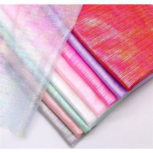 150cm Wide Magic Color Geometric Line Mesh Print Fabric Shimmering Tulle Party Decoration Dress DIY Sewing Fabric Handicraft