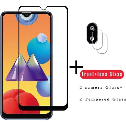 2PCS Full Glued Screen Protector For Samsung Galaxy M01S Tempered Glass Full Cover for Samsung M01S M11 M21 M31 9H Premium Film
