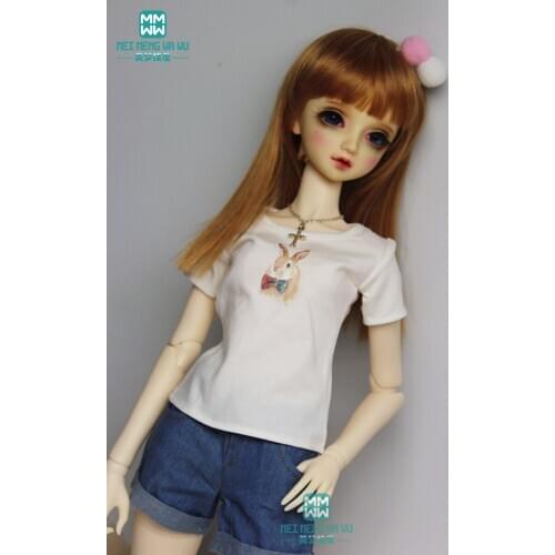 BJD accessories doll clothes for 1/3 BJD doll fashion T-shirt, cuffed jeans