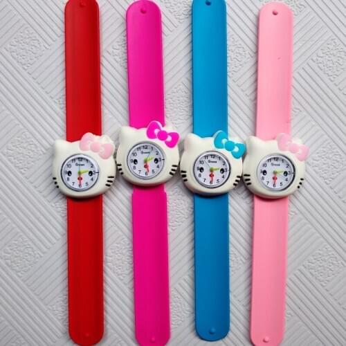 Childrens Watch 19 Kinds of Cartoon Rabbit Cat Chicken Panda Pony Bee Flapping Strap Sports Quartz Watches for Boys Girls Clock