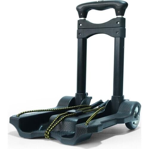 Two-Wheel Luggage Trolley Aluminum Alloy Trolley Pucker Luggage Barrow Portable Small Trailer Portable Household