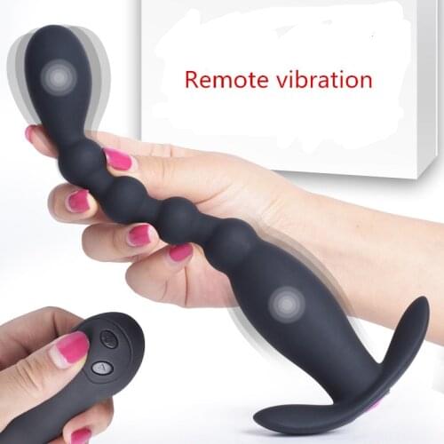 Prostate Massager Remote Vibration Silicone Anal Plug G-spot Stimulation Masturbation Device Wearable Beads Adult Sex Products