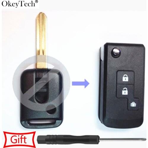 Okeytech Modified Remote For Nissan Qashqai Micra Navara 350Z Pathfinder Sunny Auto Key Cover Case Fob 2/3 Buttons Car Key Shell
