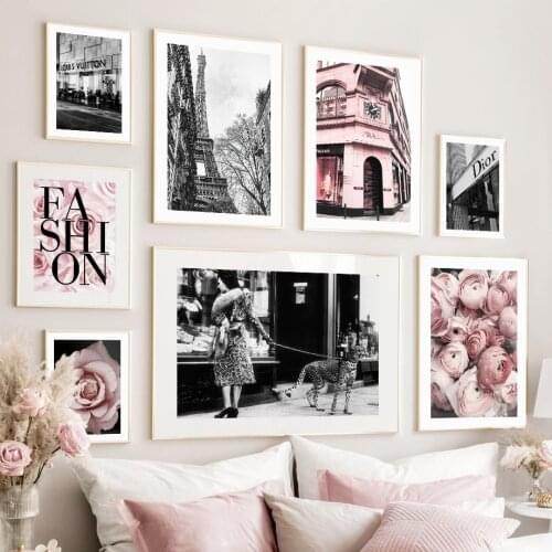 Fashion Paris Towel Famous Shop Bloom Flower Wall Art Canvas Painting Nordic Posters And Prints Wall Pictures For Living Room