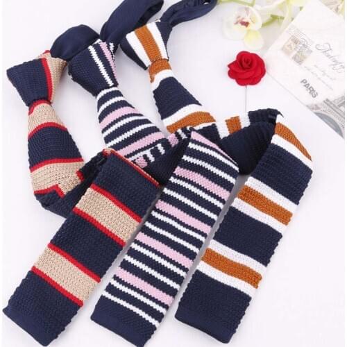 Mens Knit ties New Casual Skinny Knit Neckties For Wedding Evening Party Gravata Slim Tie for Man Knitted Vintage Retro Neck Tie