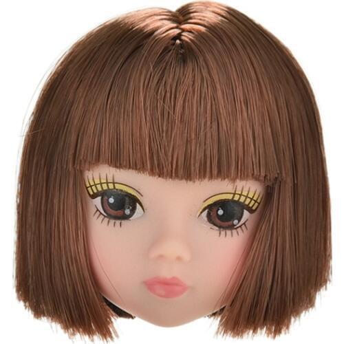 1 Piece New Dolls Accessories Fashion Flaxen Short Hair Students Head Wigs For Girls Doll Head