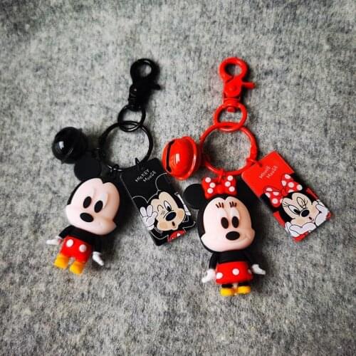 New Mickey Mouse Keychain Minnie Princess Cute Pooh Cartoon Anime Figures Key Chain Stitch Toys Childrens Birthday Keyring