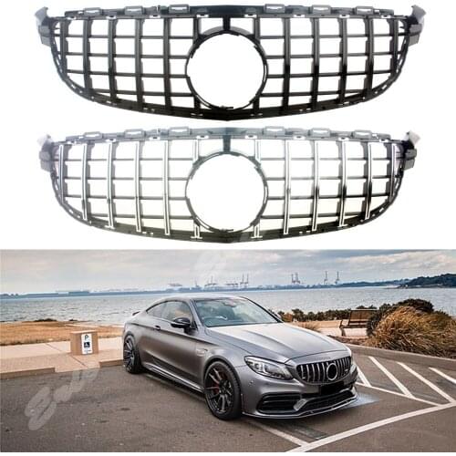Front Racing Billet Bumper Grille Upper Facelift Grill For Mercedes-Benz W205 C63 AMG 2014 2015 2016 2017 2018 GTR