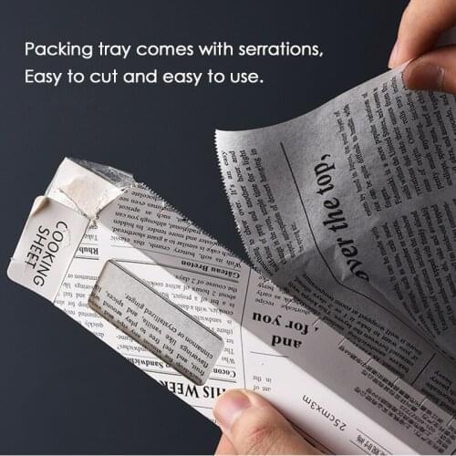 8M Food Grade Grease Paper Baking Tools Bread Sandwich Hamburger Fries Wrapping Oilpaper Biscuit English Baking Kraft Papers