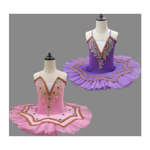 Professional Ballet Tutu Adult Girls Ballet Dress Skirt Ballerina Dress Kids Pink Purple Color Pancake Tutu Party Vestido