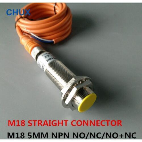 M18 Straight Sensor connector NPN NO/NC/NO+NC 5mm distance flush type Inductive proximity Sensor Switch