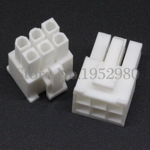 50PCS 4.2mm Connector PC Computer Graphics Card Power Plug 6Pin 5557 Male Housing White