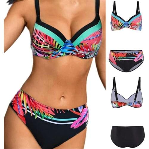 Sexy Push Up Bikini 2022 Micro Swimwear Women Print Bikini Set Plus Size Swimsuit Brazilian High Waist Swimming Suit Biquini 2XL