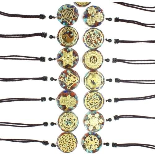 Six-Pointed Star Gossip Egyptian Eye of Horus Necklaces Round Pendant Braided Rope for Woman Men Lucky Health Jewelry